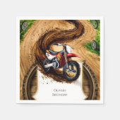 Serviette En Papier Enfants en moto rapide Anniversaire (Devant)