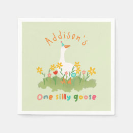 Serviette En Papier Enfants Floral Green One Silly Goose Premier anniv