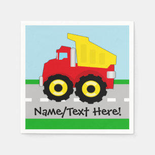 Serviette En Papier Enfants garçons Construction camion