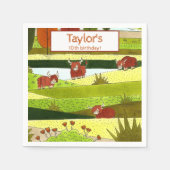 Serviette En Papier Enfants Highland Cows Fall Farm Anniversaire Fête (Devant)