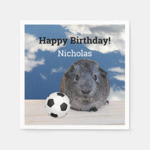 Serviette En Papier Enfants Joyeux Anniversaire Guinée Pig de Football