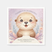 Serviette En Papier Enfants Lilac Sea Otter mignonne fête d'anniversai (Devant)