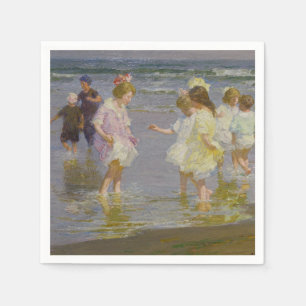Serviette En Papier Enfants marchant sur la plage (par E.H. Potthast)