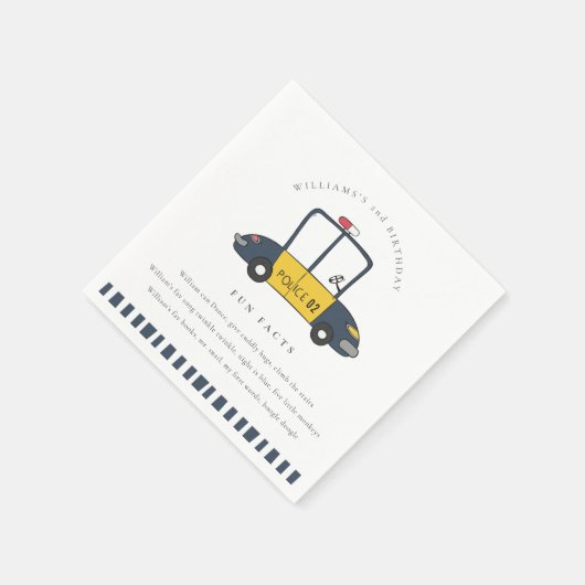 Serviette En Papier Enfants mignons Police Voiture N'Importe Quel Âge  (Coin)