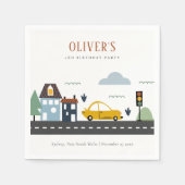 Serviette En Papier Enfants mignons Véhicule Urbain Voiture Route N'im (Devant)