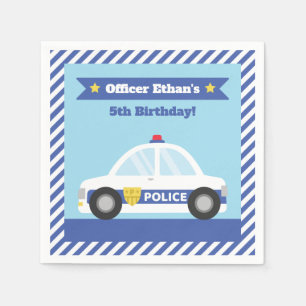 Serviette En Papier Enfants Police Anniversaire Fournitures de fête