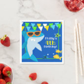 Serviette En Papier Enfants requin bleu Fintastic Anniversaire (En situation)