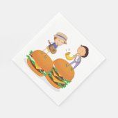 Serviette En Papier Enfants Sur Burgers Aliments Serviettes (Coin)