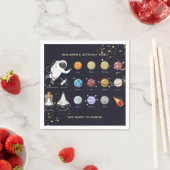 Serviette En Papier Enfants Système solaire Astronaut Monogramme Anniv (En situation)