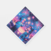 Serviette En Papier Enfants tenant un feu d'artifice le 4 juillet (Coin)