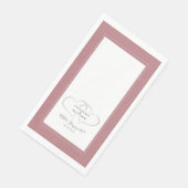 Serviette En Papier Engagé Élégant Mariage Fiançailles Chic Dusty Rose (Coin)