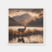 Serviette En Papier Énorme cerf à cheval sur le lac Mountain (Devant)