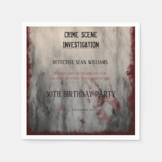 Serviette En Papier Enquête sur la scène de crime 50e anniversaire