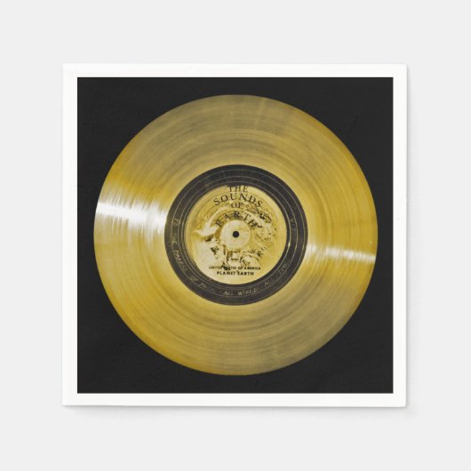 Serviette En Papier Enregistrement d'or Voyager Spacecraft (Devant)