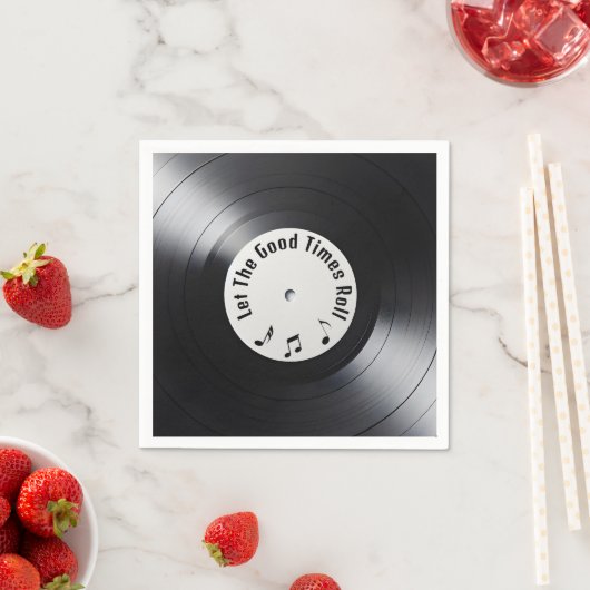 Serviette En Papier Enregistrement noir vinyle retro (En situation)
