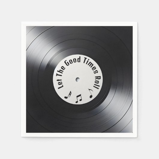 Serviette En Papier Enregistrement noir vinyle retro (Devant)