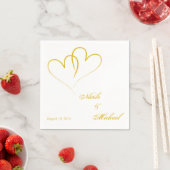 Serviette En Papier Enregistrer la date - Deux coeurs entrelacés (En situation)
