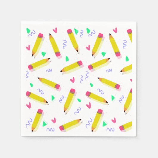 Serviette En Papier Enseignant d'art préscolaire bon fin d'année Ensei (Devant)