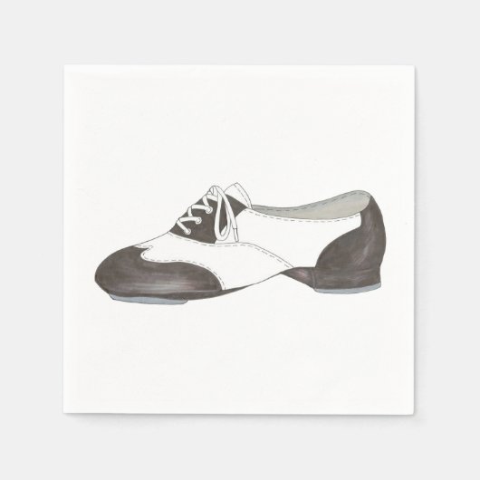 Serviette En Papier Enseignant de danse de chaussure Oxford noir et bl (Devant)