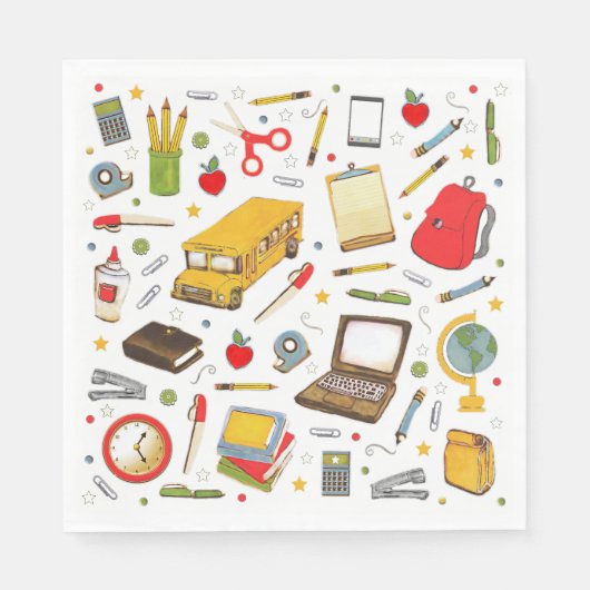 Serviette En Papier Enseignant de la fête scolaire (Devant)