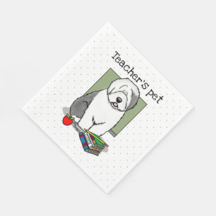 Serviette En Papier Enseignant de l'école Vieux chien de mouton anglai