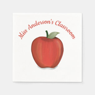 Serviette En Papier Enseignant Fantaisiste Pomme Rouge Douce Personnal