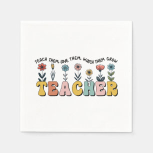 Serviette En Papier Enseignant les enseigne, les aime, les regarde gra