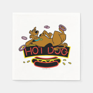 Serviette En Papier Enseigne au néon de hot-dog de Scooby-Doo