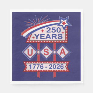 Serviette En Papier Enseigne de marquise rétro USA 250e anniversaire 1