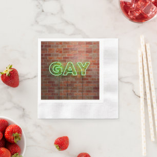 Serviette En Papier Enseigne néon gay illuminée SlipperyJoe lumineuse