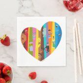 Serviette En Papier Ensemble Coeur (En situation)