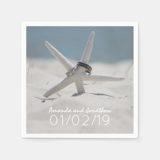 Serviette En Papier Ensemble coordonné pour mariage sur la plage (Devant)