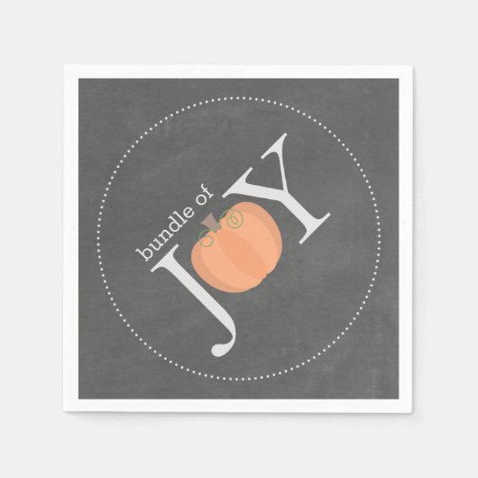 Serviette En Papier Ensemble De Joy Chalkboard Citrouille Baby shower (Devant)