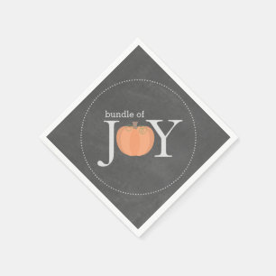 Serviette En Papier Ensemble De Joy Chalkboard Citrouille Baby shower