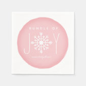 Serviette En Papier Ensemble De Joy Winter Baby shower Rose (Devant)