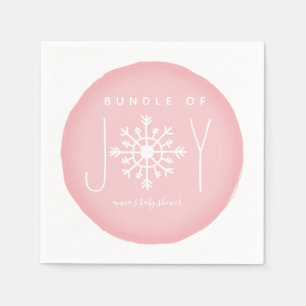 Serviette En Papier Ensemble De Joy Winter Baby shower Rose