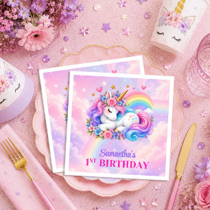 Serviette En Papier Ensemble de serviettes d'anniversaire Licorne Fill