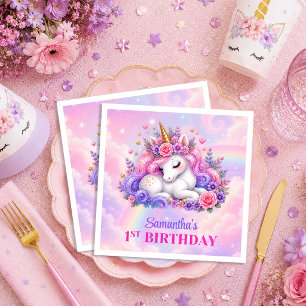 Serviette En Papier Ensemble de serviettes d'anniversaire pour fille L