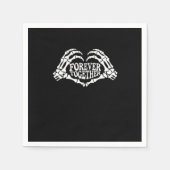 Serviette En Papier Ensemble Un Coeur Fait De Squelette Mains Classiqu (Devant)