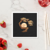 Serviette En Papier Enso Zen Circle Bonsai Tree (En situation)