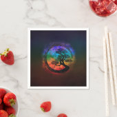 Serviette En Papier Enso Zen Circle et Bonsai Tree Nebula (En situation)
