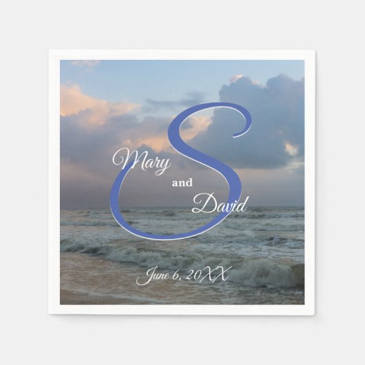 Serviette En Papier Entendre Le Mariage Des Vagues (Devant)