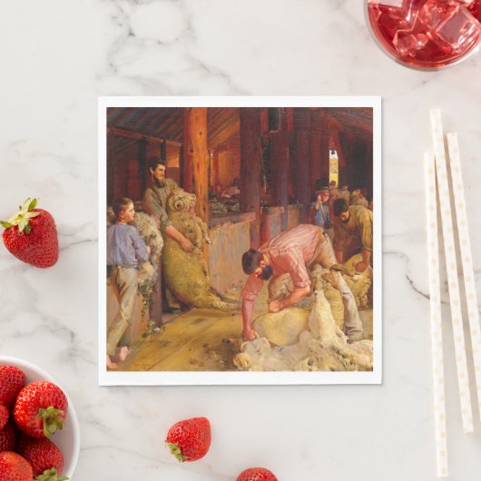 Serviette En Papier Entendre les béliers Tom Roberts 1890 Art australi (En situation)