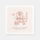 Serviette En Papier Enterrée de mariage en pyjama et prosecco (Devant)