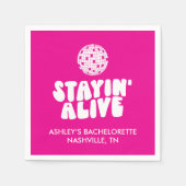 Serviette En Papier Enterrée de vie de jeune fille disco Staying Alive (Devant)