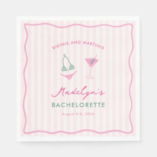 Serviette En Papier Enterrement de vie de jeune fille Bikinis Et Marti