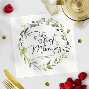 Serviette En Papier Enterrement de vie de jeune fille But First Mimosa