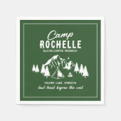 Serviette En Papier Enterrement de vie de jeune fille camping moderne (Devant)