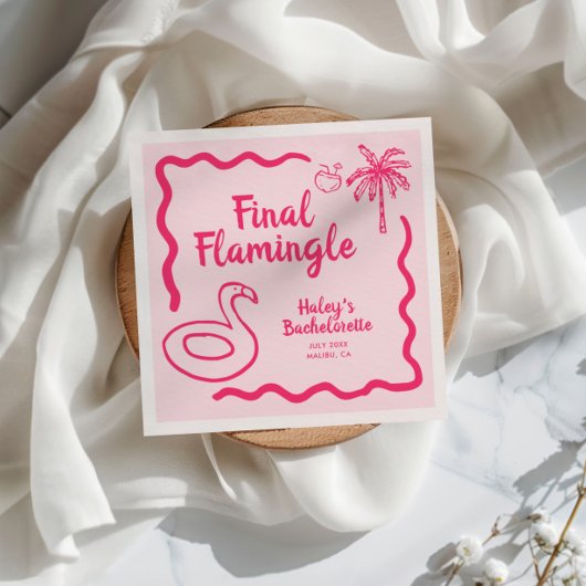 Serviette En Papier Enterrement de vie de jeune fille Flamingle final