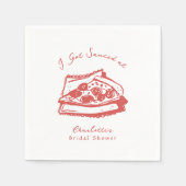 Serviette En Papier Enterrement de vie de jeune fille Pizza Funky "J'a (Devant)